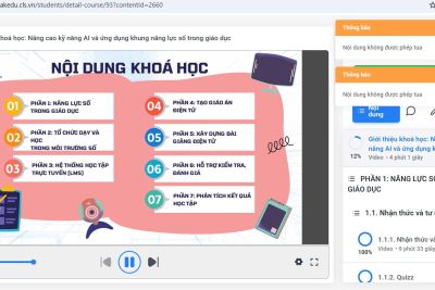 Cán bộ quản lý và giáo viên nhà trường tham gia bồi dưỡng khóa học khung năng lực số.