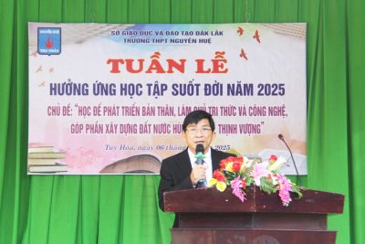 Trường THPT Nguyễn Huệ tổ chức Lễ khai mạc Tuần lễ hưởng ứng học tập suốt đời năm 2025.